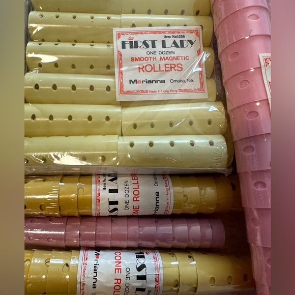 Vintage First Lady rollers bundle of 11 smooth magnetic cone rollers NEW - Picture 2 of 3